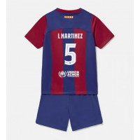 Camiseta Barcelona Inigo Martinez #5 Primera Equipación Replica 2023-24 para niños mangas cortas (+ Pantalones cortos)